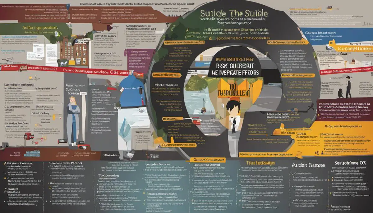 Image illustrating the various risk factors contributing to adolescent suicide.